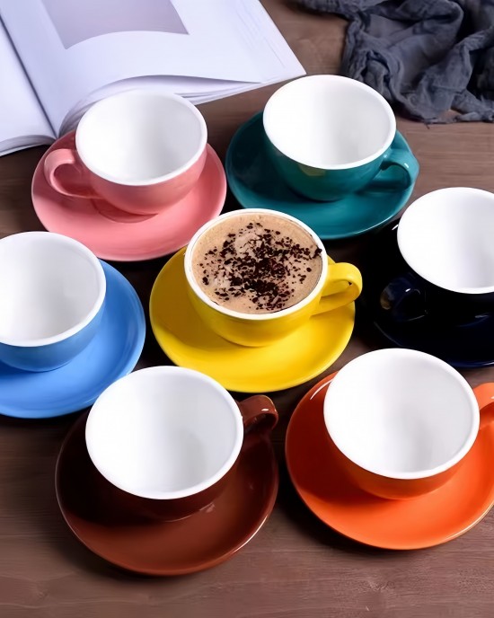 Classic 220ml Ceramic Teacup and Tea Tray Set Simple Design Glass Porcelain Cup for Coffee and Tea Drinkware Classic 220ml Ceramic Teacup and Tea Tray Set Simple Design Glass Porcelain Cup for Coffee and Tea Drinkware