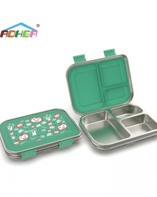 Aohea Hot New Product Multi-functional Use 304 Three Compartment Stainless Steel lunch box Leakproof Kids Metal Bento lunch box Aohea Hot New Product Multi-functional Use 304 Three Compartment Stainless Steel lunch box Leakproof Kids Metal Bento lunch box