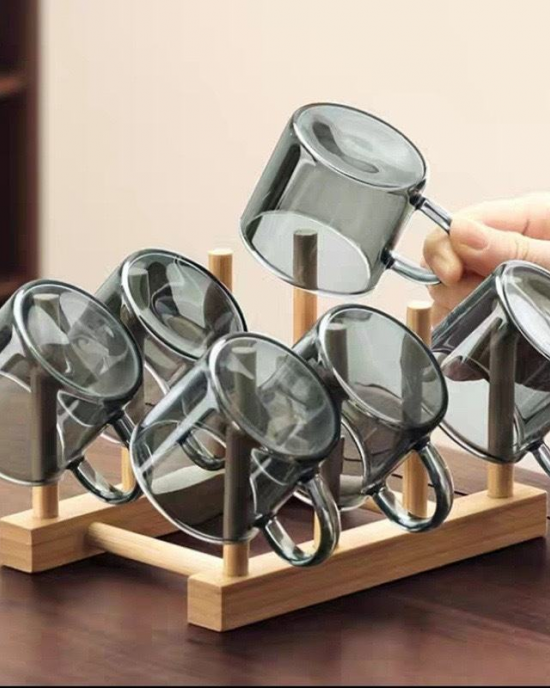 Modern Japanese Style Six-Pack Kung Fu Tea Set Thickened Ash Glass Small Tea Cup with Ear Handle Home Coffee Use Heat-Resistant Modern Japanese Style Six-Pack Kung Fu Tea Set Thickened Ash Glass Small Tea Cup with Ear Handle Home Coffee Use Heat-Resistant