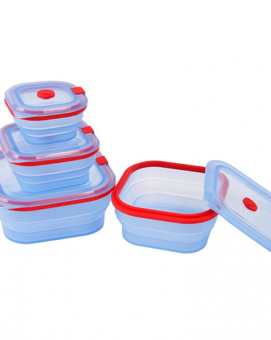 Collapsible Pure Premium Silicone Lunch Box Containers Folding Food Storage Bowls Set of 4 with Airtight Lids for Snacks Fruit Collapsible Pure Premium Silicone Lunch Box Containers Folding Food Storage Bowls Set of 4 with Airtight Lids for Snacks Fruit