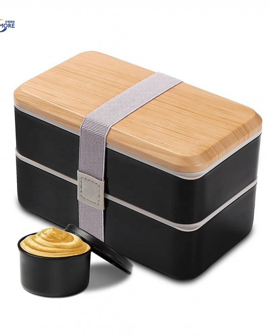 Take Away Double Tier Food Container Plastic Stackable Bento Lunch Box With Utensils Spoon and Fork for Kids Adults Take Away Double Tier Food Container Plastic Stackable Bento Lunch Box With Utensils Spoon and Fork for Kids Adults